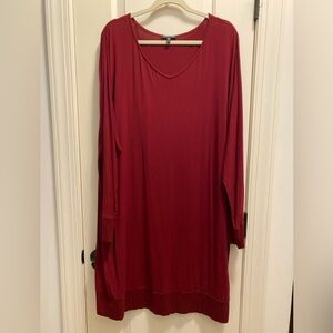 Eileen Fisher red/wine color knit wedge dress size XL super soft & comfy